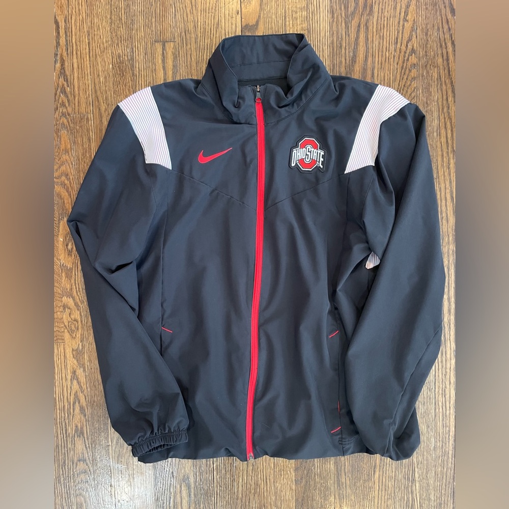 Nike Ohio State University Buckeyes Full Zip Windbreaker Jacket OSU